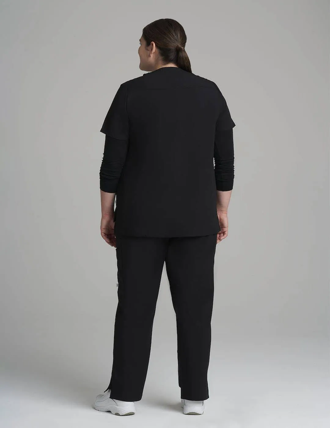 Womens Utility Scrub Top - Black