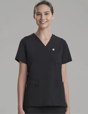 Womens Utility Scrub Top - Black