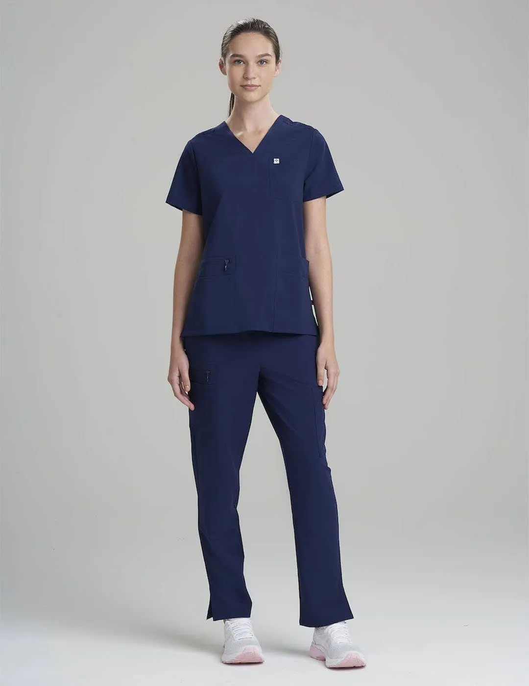 Womens Utility Scrub Top -  Navy