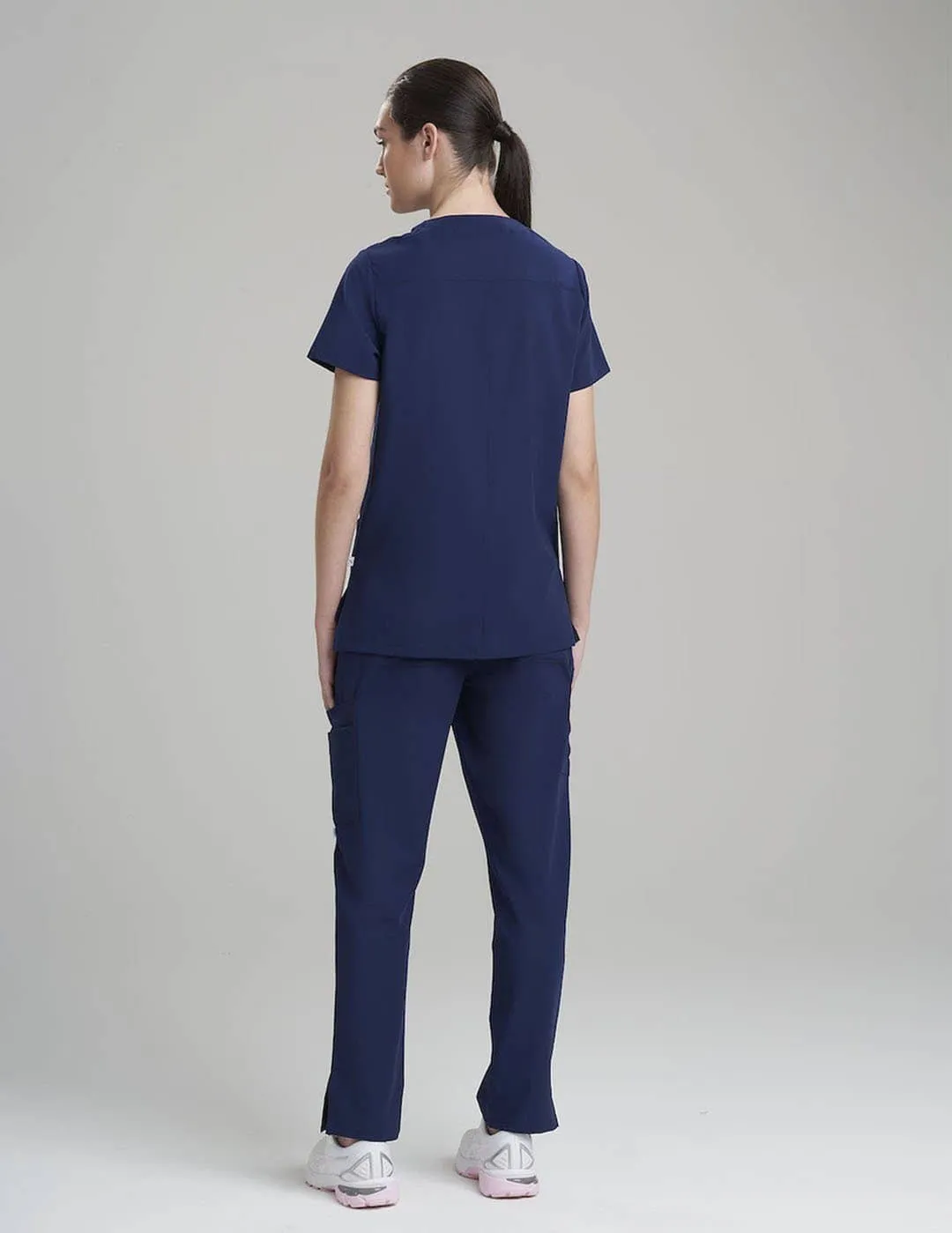 Womens Utility Scrub Top -  Navy