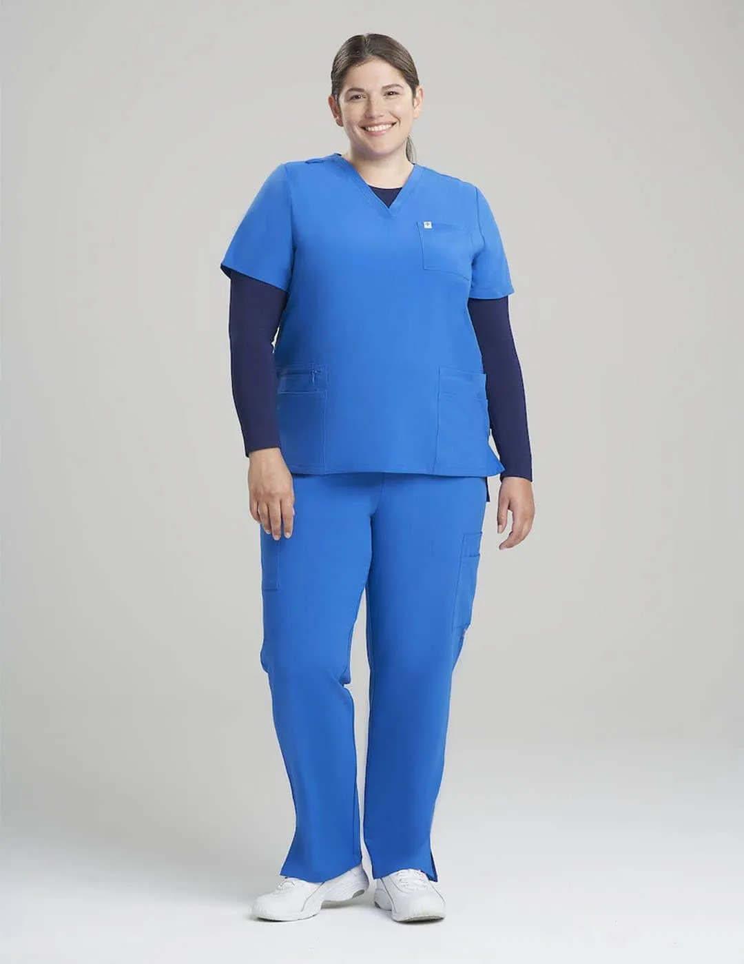 Womens Utility Scrub Top - Royal Blue