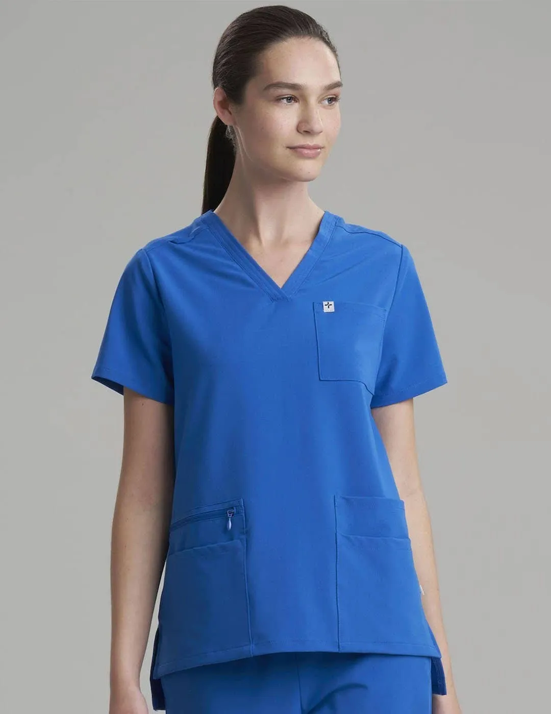 Womens Utility Scrub Top - Royal Blue