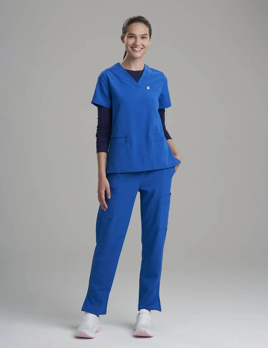 Womens Utility Scrub Top - Royal Blue