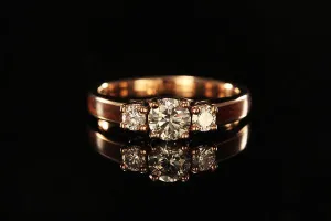 Women's Wood Engagement Ring With 14K Rose Gold