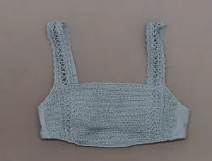 Xhilaration Women's Crochet Bralette Bikini Swim Top Chambray Small
