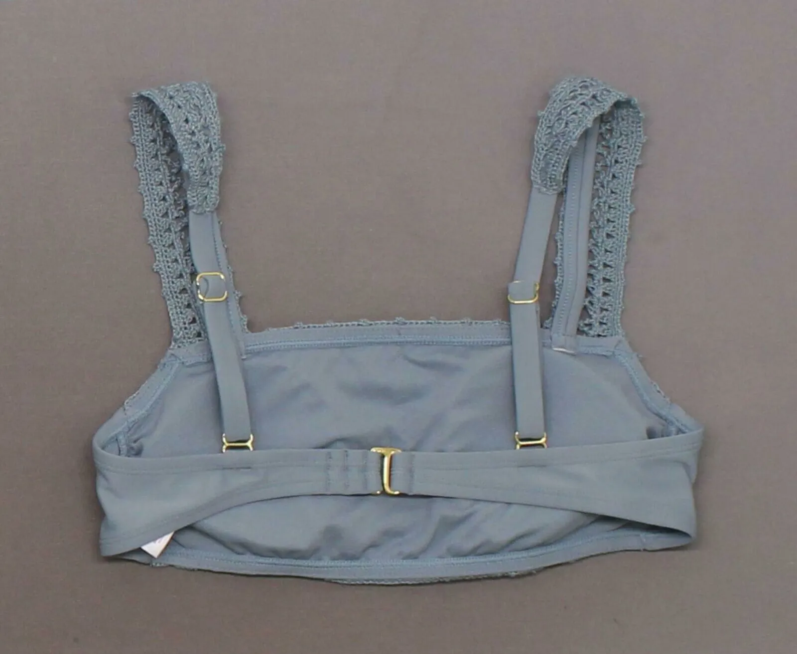 Xhilaration Women's Crochet Bralette Bikini Swim Top Chambray Small