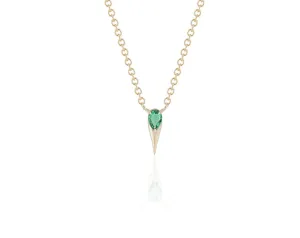 Yellow Gold Pear-Shaped Emerald Necklace