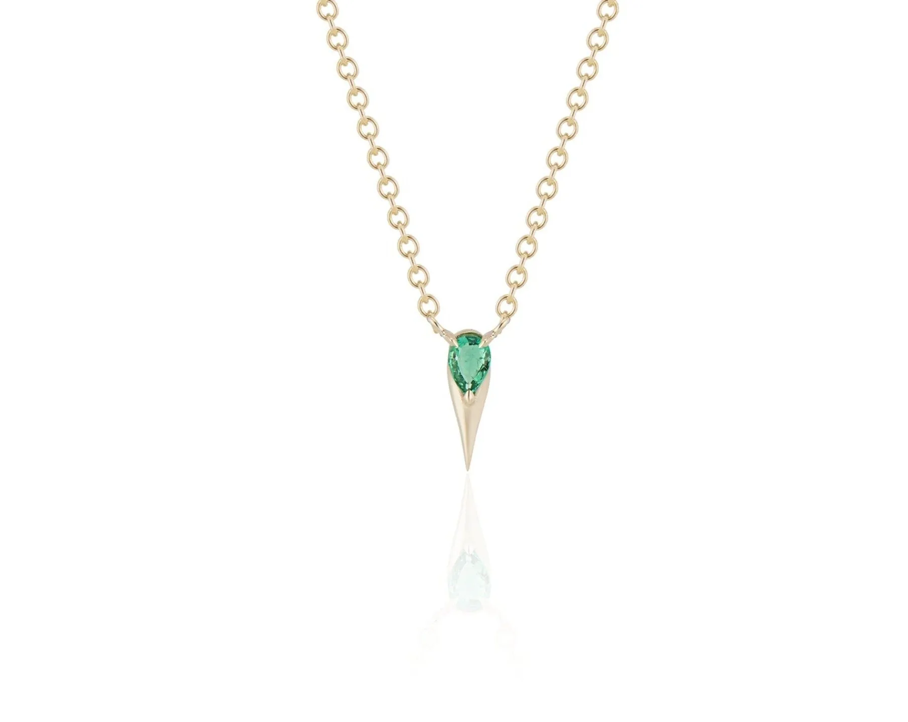 Yellow Gold Pear-Shaped Emerald Necklace