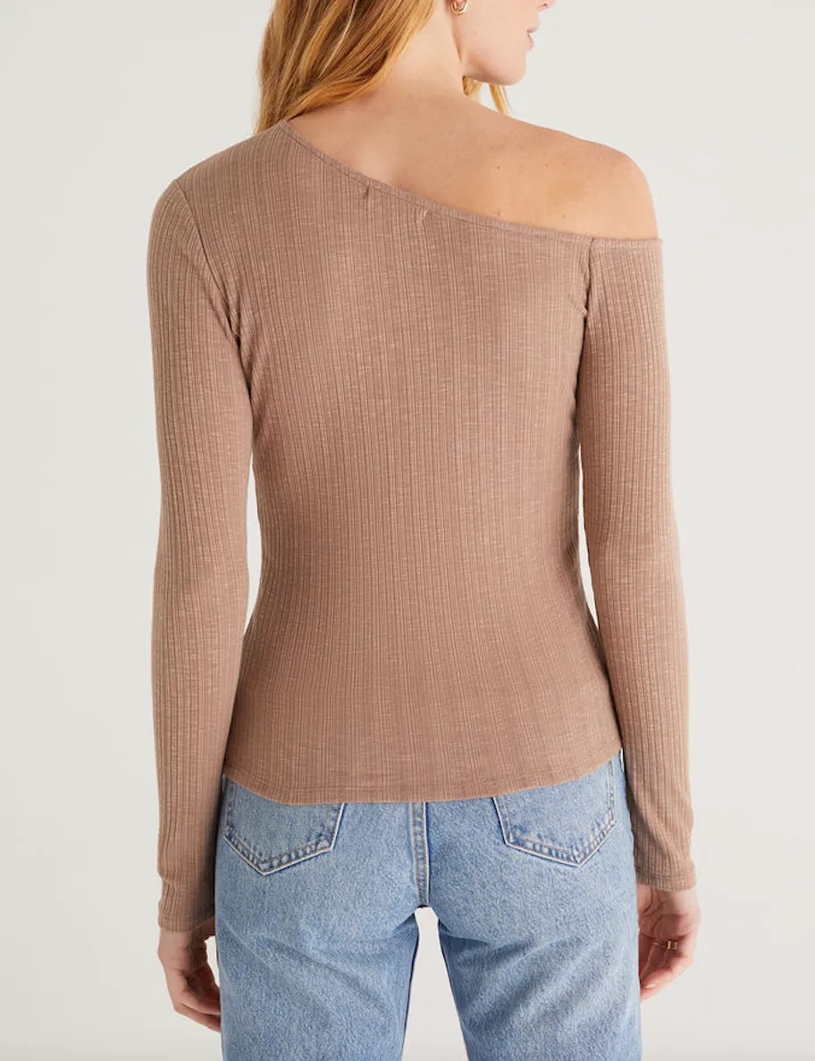 Z Supply Jane Rib One Shoulder Top