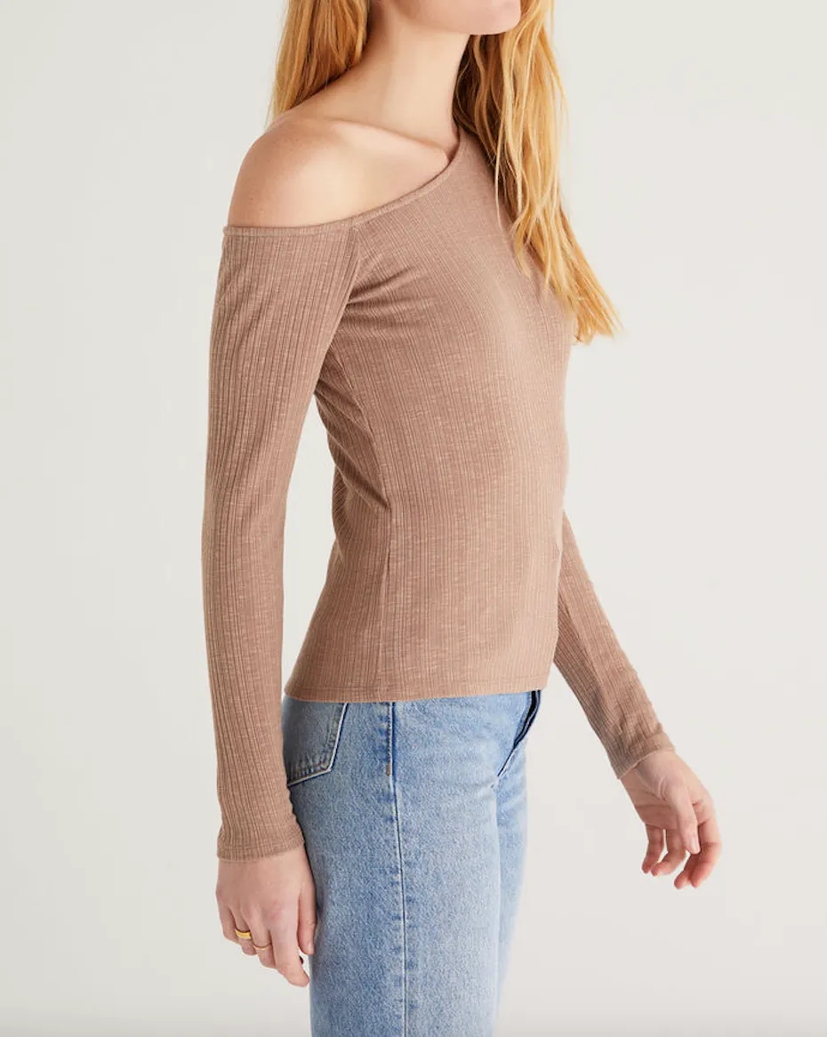 Z Supply Jane Rib One Shoulder Top