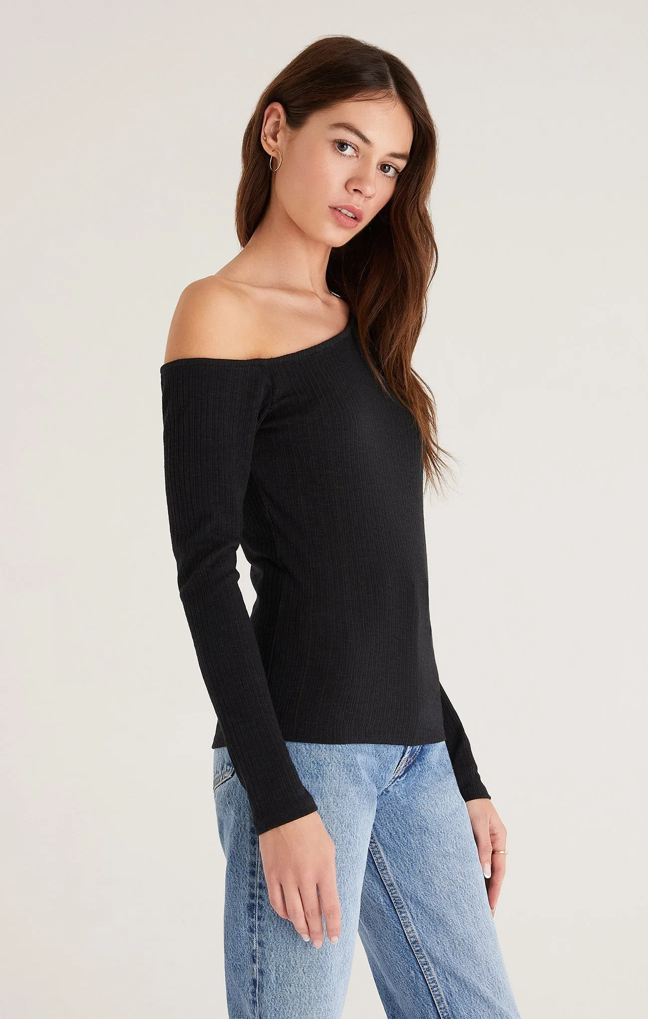 Z Supply Jane Rib One Shoulder Top