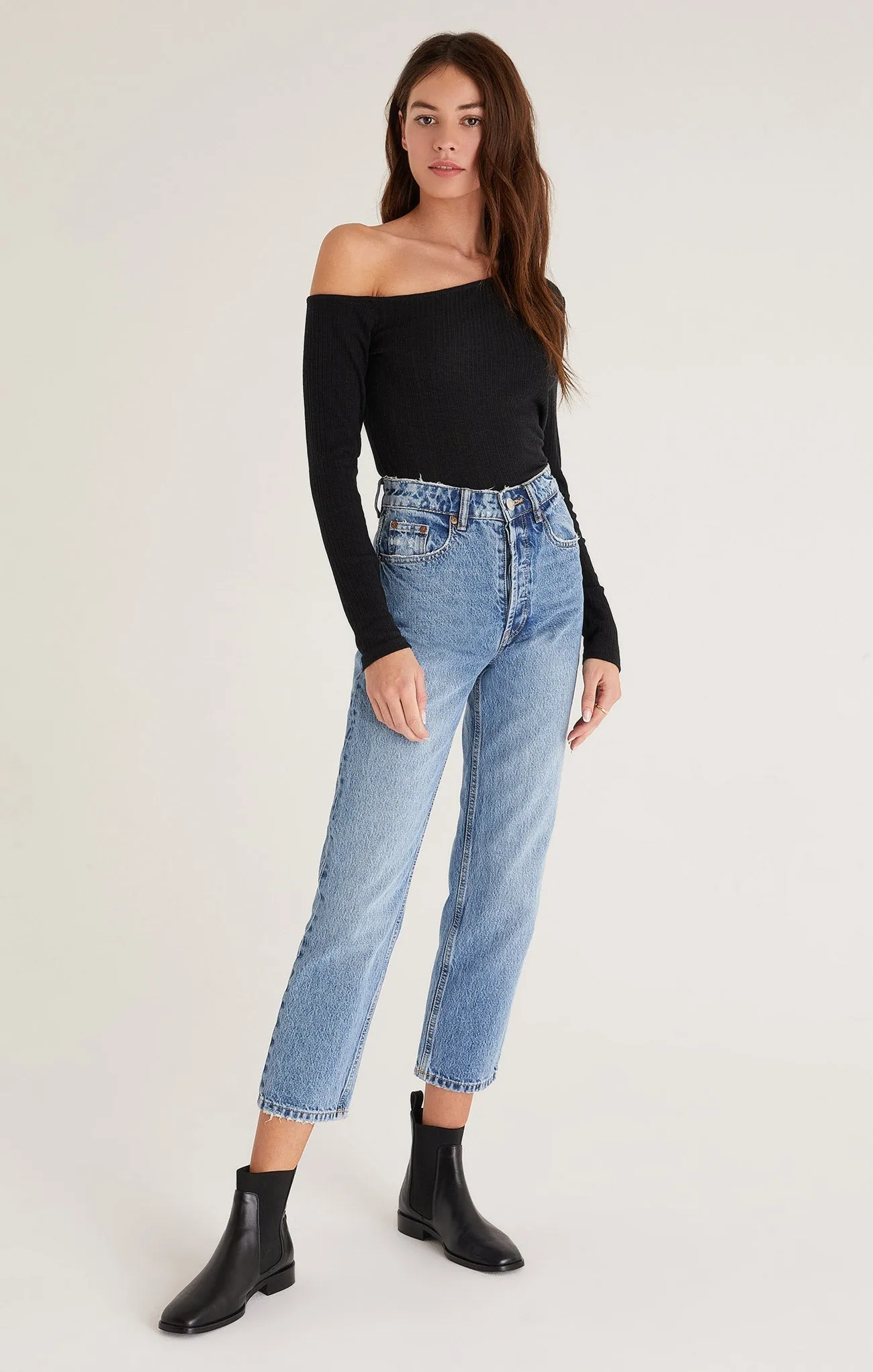 Z Supply Jane Rib One Shoulder Top