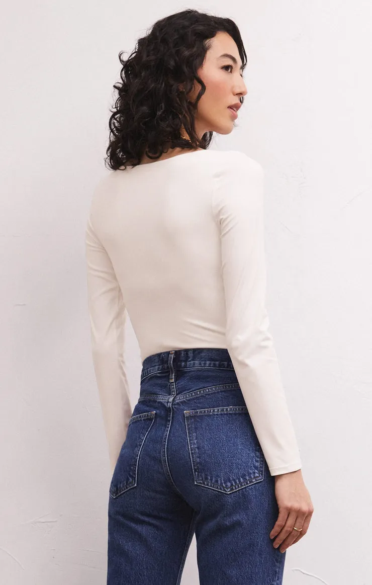 Z SUPPLY | So Smooth V-Neck Bodysuit {White}