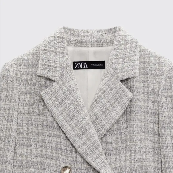 Zara Women's Gray Tweed Jacket Large