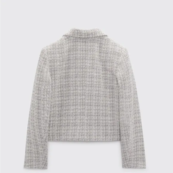 Zara Women's Gray Tweed Jacket Large