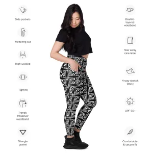 Zebra Love™ classic Crossover leggings with pockets